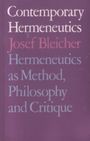 Voorkant Josef Bleicher  'Contemporary Hermeneutics'